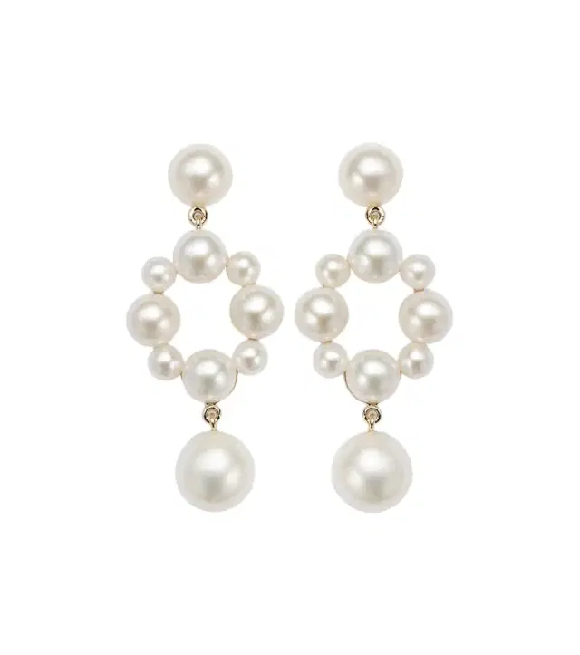 Sophie Bille Brahe 14kt gold earrings with freshwater pearls