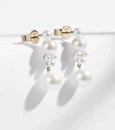 Sophie Bille Brahe Luna 14kt gold earrings with freshwater pearls | Thumbnail 3