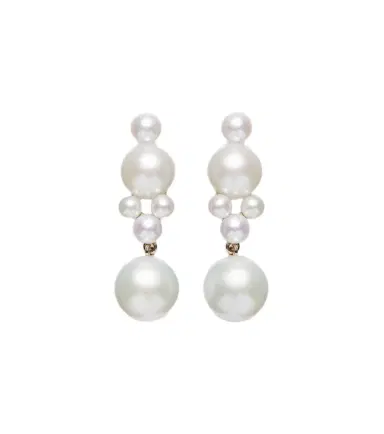 Sophie Bille Brahe Luna 14kt gold earrings with freshwater pearls | Thumbnail 1