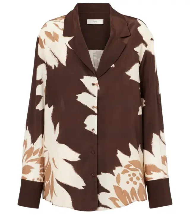 SIR Floral silk satin shirt