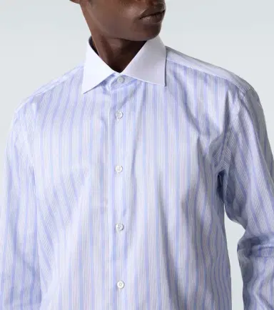 Brioni Striped cotton poplin shirt | Thumbnail 2