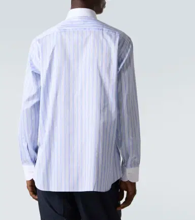Brioni Striped cotton poplin shirt | Thumbnail 3