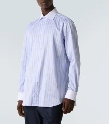Brioni Striped cotton poplin shirt | Thumbnail 5
