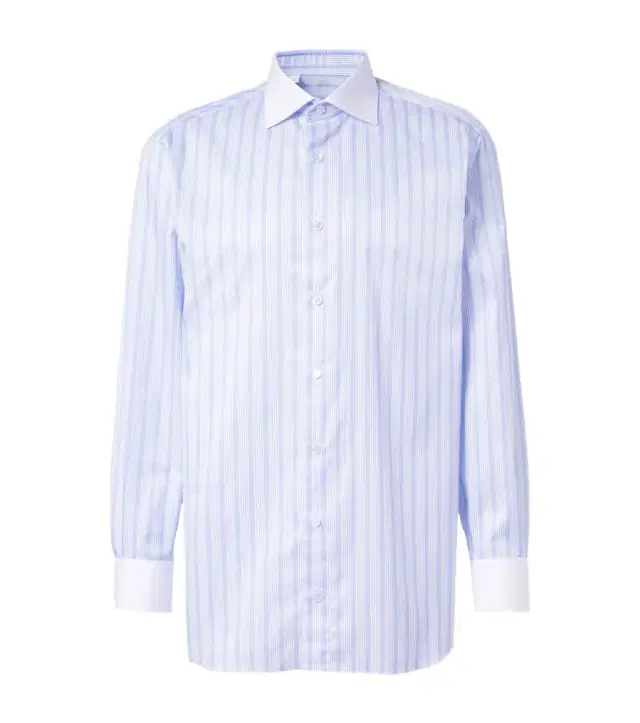 Brioni Striped cotton poplin shirt