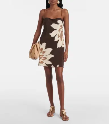 SIR Floral silk satin slip dress | Thumbnail 3