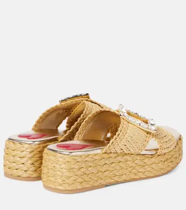 Roger Vivier Embellished raffia espadrille slides | Thumbnail 2 Roger Vivier Embellished raffia espadrille slides | Thumbnail 2