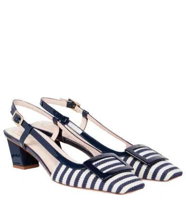 Roger Vivier Belle Vivier 45 canvas slingback pumps | Thumbnail 1 Roger Vivier Belle Vivier 45 canvas slingback pumps | Thumbnail 1