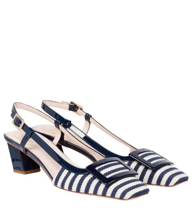 Roger Vivier Belle Vivier 45 canvas slingback pumps