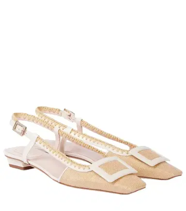 Roger Vivier Belle Vivier canvas slingback flats | Thumbnail 1 Roger Vivier Belle Vivier canvas slingback flats | Thumbnail 1