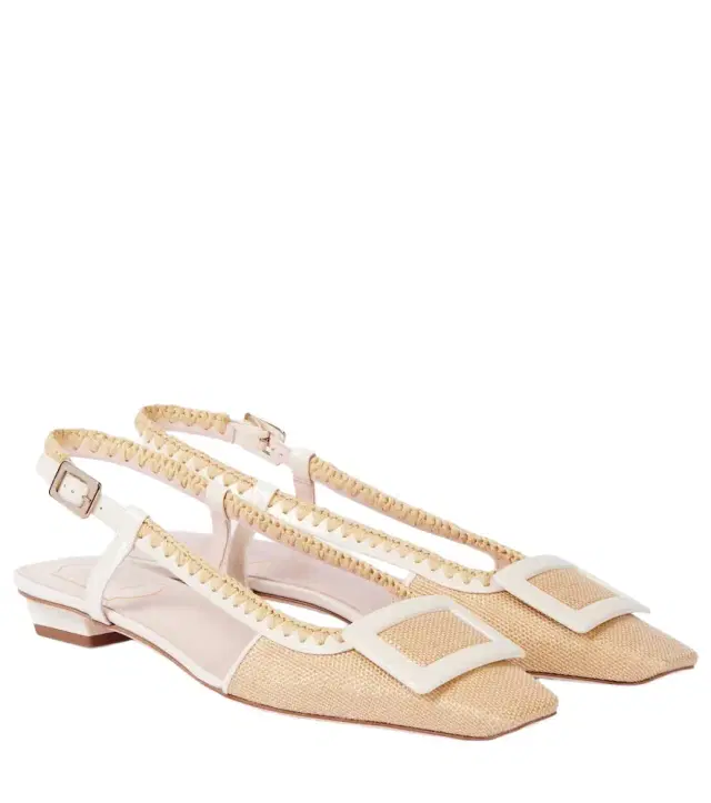 Roger Vivier Belle Vivier canvas slingback flats