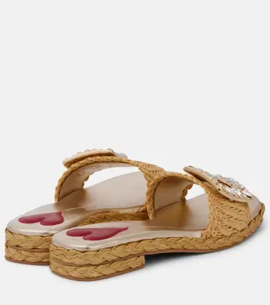 Roger Vivier Crystal-embellished raffia mules | Thumbnail 2 Roger Vivier Crystal-embellished raffia mules | Thumbnail 2