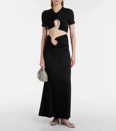 Christopher Esber Paisley cropped gathered T-shirt | Thumbnail 2 Christopher Esber Paisley cropped gathered T-shirt | Thumbnail 2