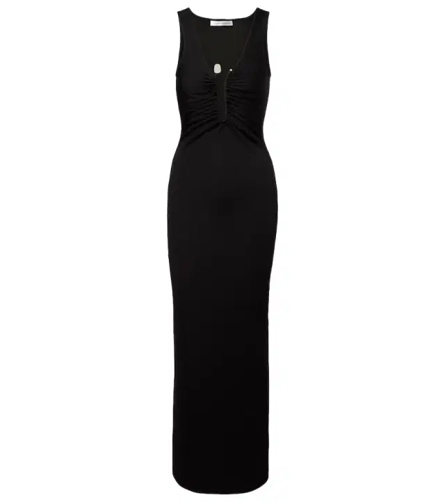 Christopher Esber Crystal Pin embellished jersey maxi dress