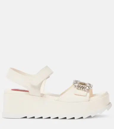 Roger Vivier Slidy Viv' embellished leather wedge sandals | Thumbnail 3