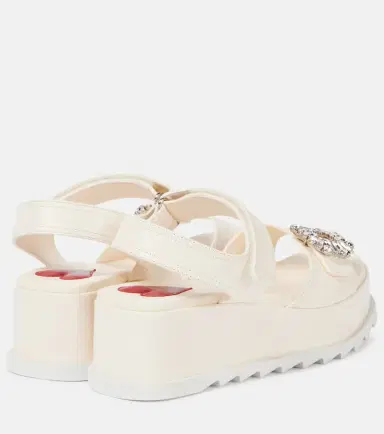 Roger Vivier Slidy Viv' embellished leather wedge sandals | Thumbnail 4