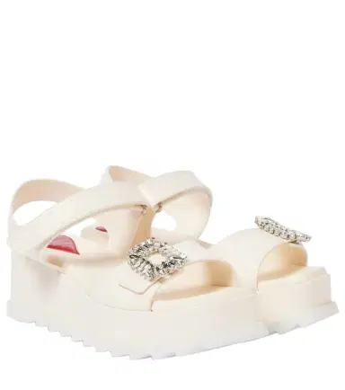Roger Vivier Slidy Viv' embellished leather wedge sandals | Thumbnail 1