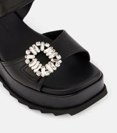 Roger Vivier Slidy Viv' embellished leather wedge sandals | Thumbnail 2