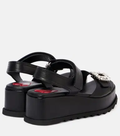 Roger Vivier Slidy Viv' embellished leather wedge sandals | Thumbnail 4