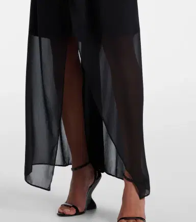 Christopher Esber Chain-detail silk georgette wrap skirt | Thumbnail 3