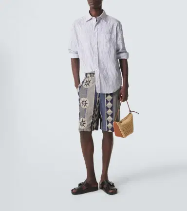 Loewe Printed cotton-blend terry Bermuda shorts | Thumbnail 5