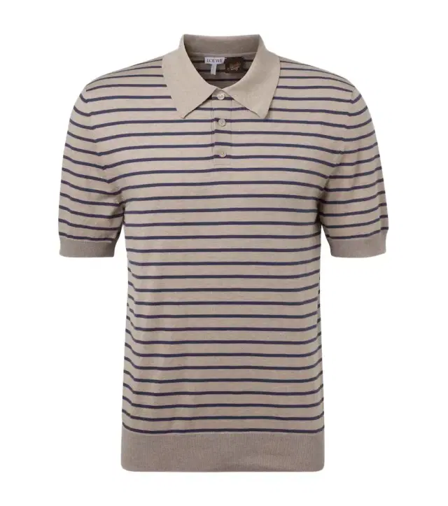 Loewe Knitted striped cotton-blend polo shirt