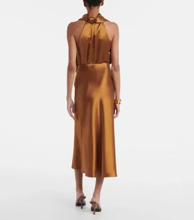 Galvan Valletta satin slip skirt | Thumbnail 4
