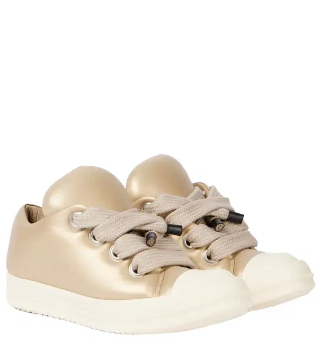 Rick Owens Jumbolace metallic leather sneakers
