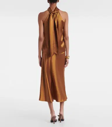 Galvan Sienna halterneck satin top | Thumbnail 4 Galvan Sienna halterneck satin top | Thumbnail 4