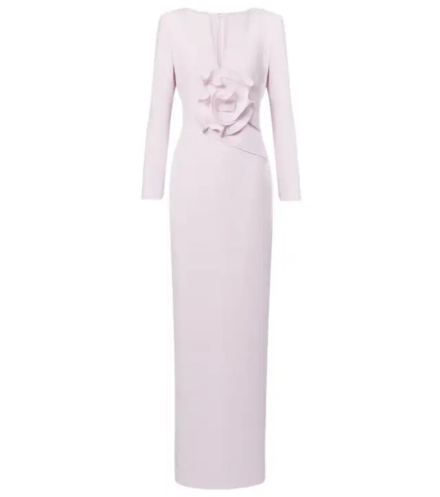 Roland Mouret Floral-appliqué gathered gown