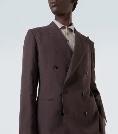 Saman Amel Double-breasted linen canvas blazer | Thumbnail 6