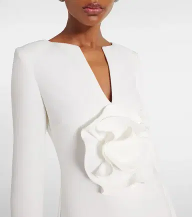 Roland Mouret Bridal floral-appliqué cady gown | Thumbnail 2