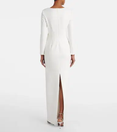 Roland Mouret Bridal floral-appliqué cady gown | Thumbnail 4
