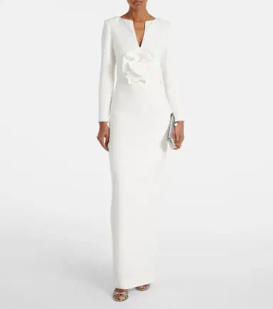 Roland Mouret Bridal floral-appliqué cady gown | Thumbnail 5