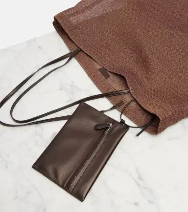 The Row Barn leather-trimmed mesh tote bag | Thumbnail 2 The Row Barn leather-trimmed mesh tote bag | Thumbnail 2