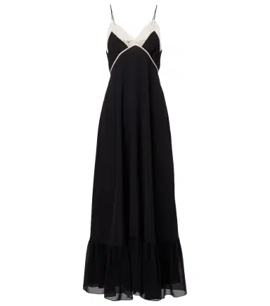 Chloe Chloé Lace-trimmed silk chiffon maxi dress | Thumbnail 1