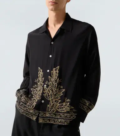 Bode Beaded Epoque embellished silk shirt | Thumbnail 6