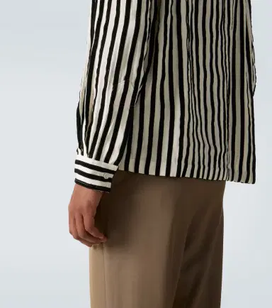 BODE Striped velvet-trimmed silk shirt | Thumbnail 6 BODE Striped velvet-trimmed silk shirt | Thumbnail 6