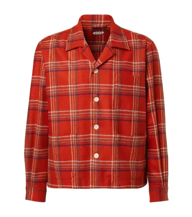 Bode Gable plaid wool flannel overshirt