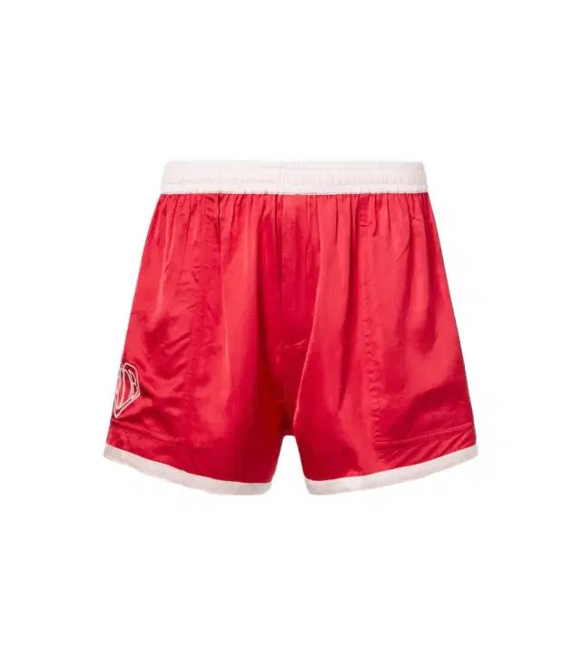 Heart Deco embroidered satin shorts