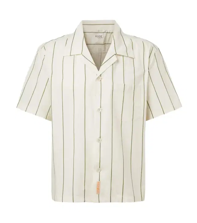 Celery striped cotton bowling shirt