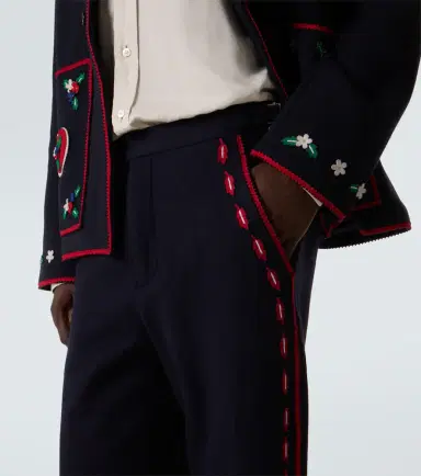 Bode Carroll embroidered wool straight pants | Thumbnail 4 Bode Carroll embroidered wool straight pants | Thumbnail 4