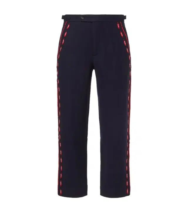 Carroll embroidered wool straight pants