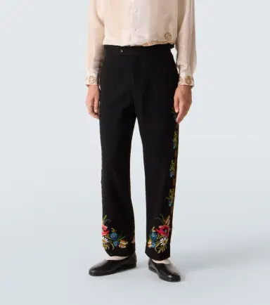 BODE Beaded Aquitaine wool straight pants | Thumbnail 2