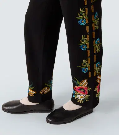 BODE Beaded Aquitaine wool straight pants | Thumbnail 3