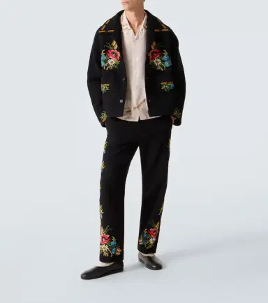 BODE Beaded Aquitaine wool straight pants | Thumbnail 6