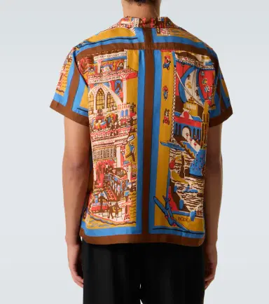 Bode Manhattan Island printed silk bowling shirt | Thumbnail 3