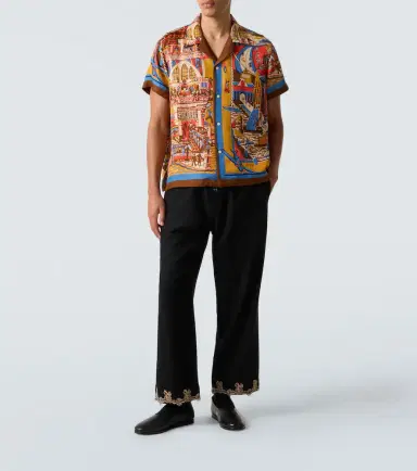 Bode Manhattan Island printed silk bowling shirt | Thumbnail 4