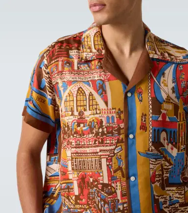 Bode Manhattan Island printed silk bowling shirt | Thumbnail 5