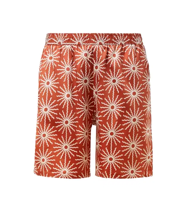 Frescobol Carioca Palma printed silk-blend shorts