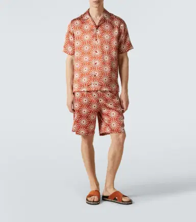 Frescobol Carioca Roberto printed silk bowling shirt | Thumbnail 3
